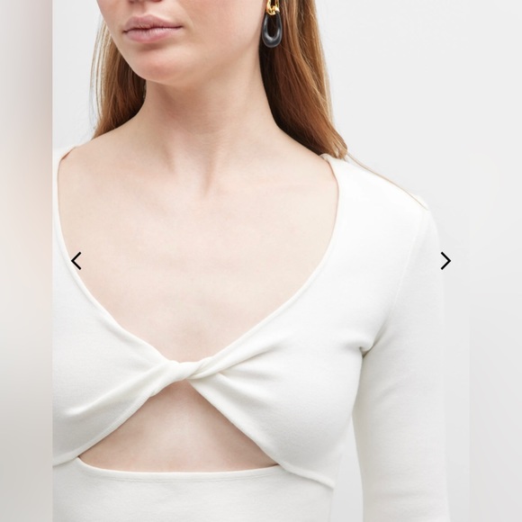 Zeynep Arcay NWT Twist Front Midi Dress in White - Picture 6 of 14